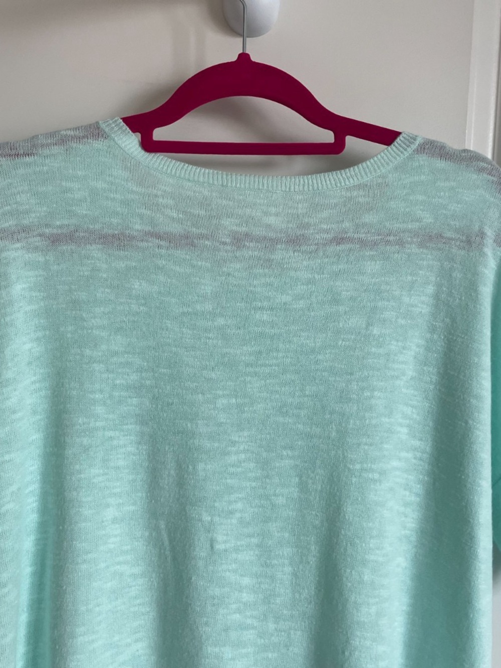 Eileen Fisher Organic Linen Cotton Mint Green S/S Oversized Tunic Top - Picture 6 of 8